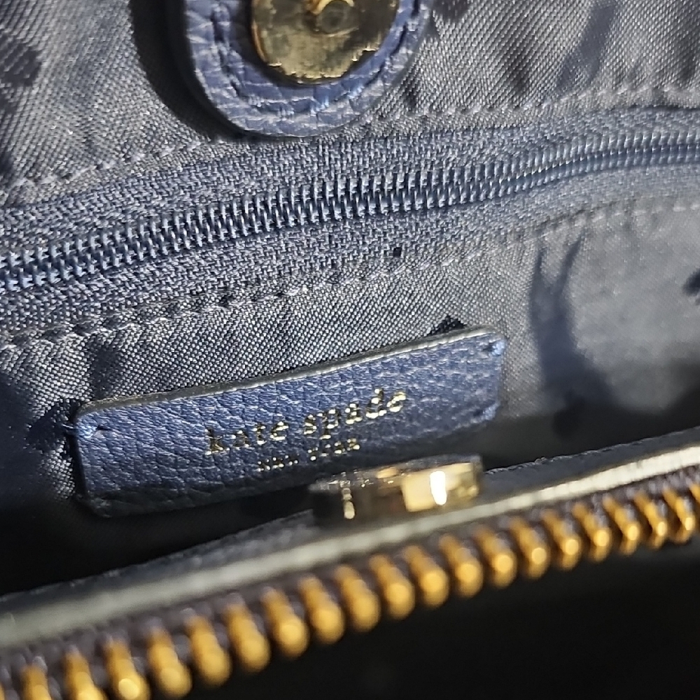 Kate Spade Larchmont Avenue Evangelie Blue And White Striped Purse - Picture 8 of 11